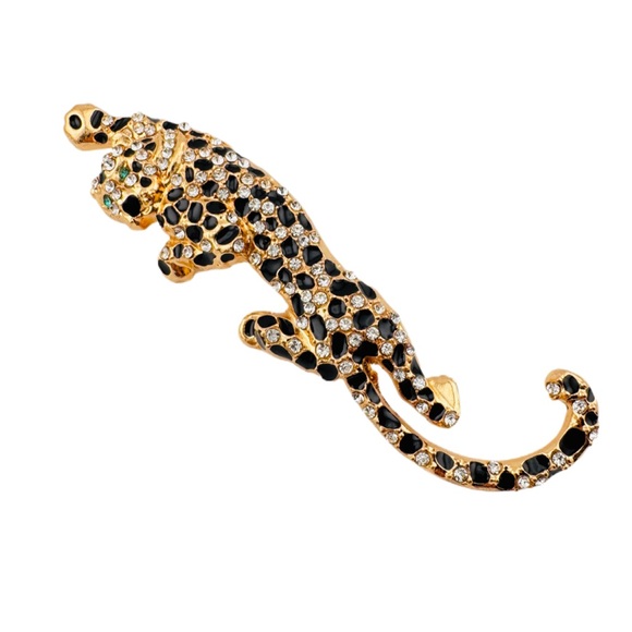 Leopard Rhinestone Brooch - Picture 3 of 7